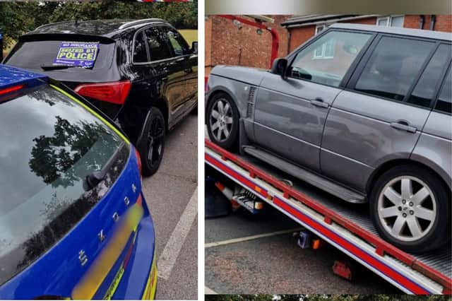 Two cars seized by South Ribble Police today.