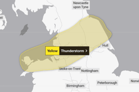A yellow weather warning is in place until 1pm today across Lancashire.
