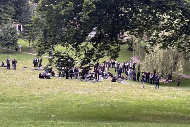 More than 200 people attended a memorial for Adrian in Winckley Square, where friends listened to their favourite song, Wish You Were Here by Pink Floyd