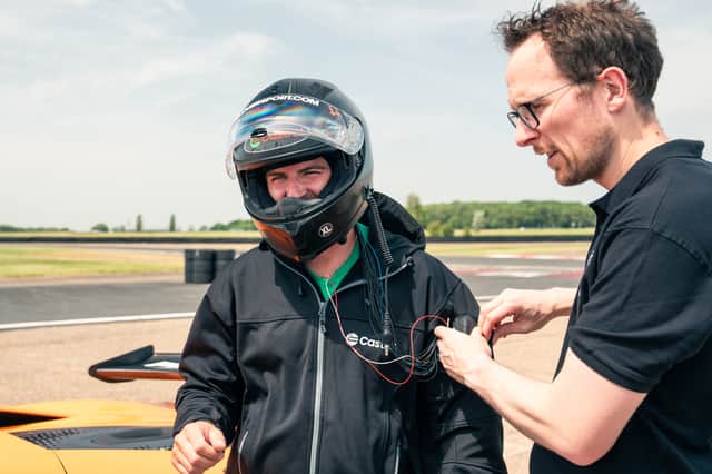 Participants wore brain, eye, heart and skin monitoring equipment during five different driving experiences