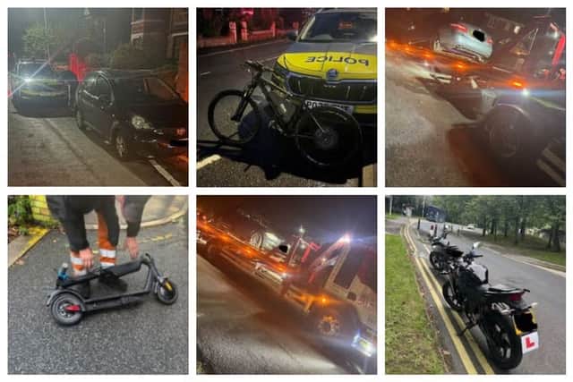 Police seized a number of motorbikes, cars, e-bikes and an e-scooter during a crackdown on illegal and nuisance vehicles in Chorley and South Ribble over the bank holiday weekend