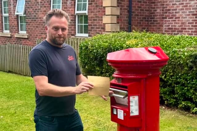 Dan Johnson of Crafty Vintage, posting his letter to the PM
