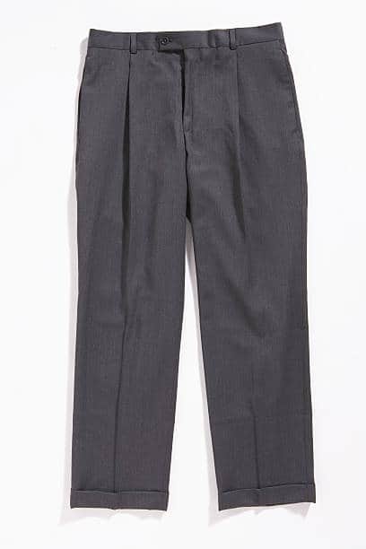 An example of grey straight-legged school trousers
