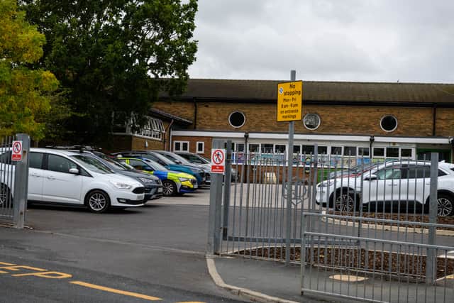 A police presence remains at Lea Community Primary School in Preston. Photo: Kelvin Lister-Stuttard