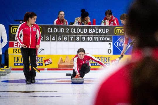 Preston curler Marianna Ward at the World Junior-B Championships 2025