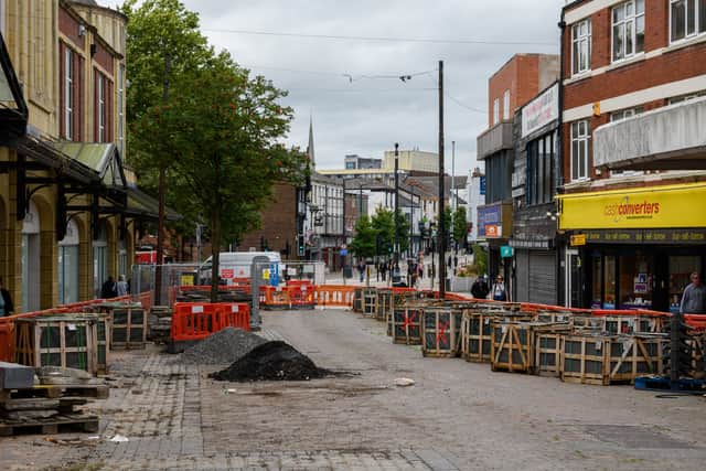 Works taking place on Friargate in Preston City Centre.