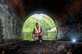 Light at the end of the tunnel ... Andy Pratt has led a group of volunteers in making the Miley Tunnel passable again