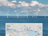 Map showing route of onshore cabling for Morgan and Morecambe windfarms