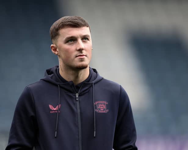 Preston North End's Alfie Devine looks on before the match 