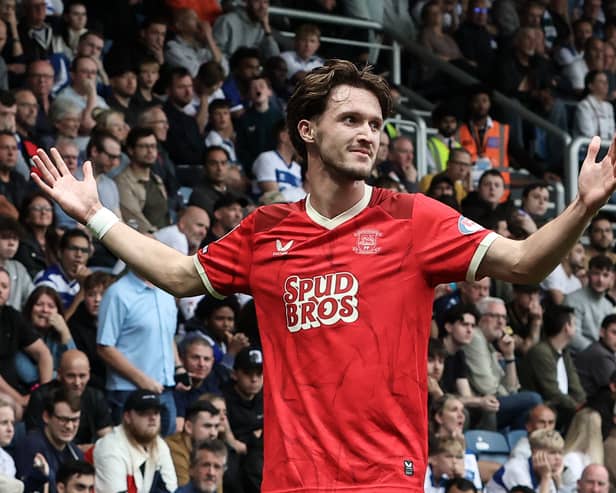 Preston North End's Johnny Kenny celebrates scoring his side's second goal 