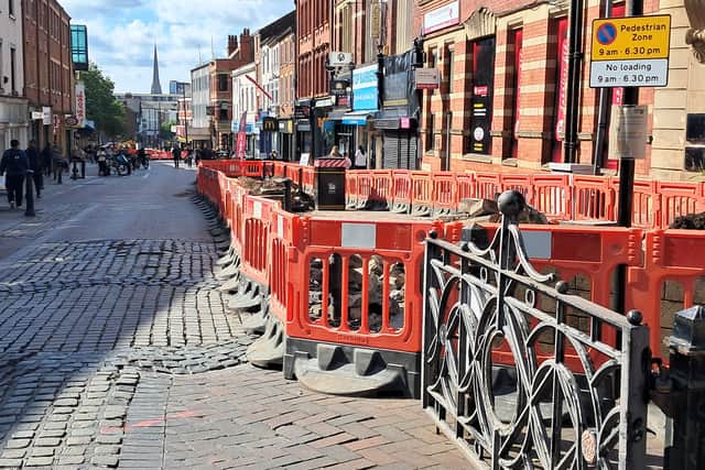 Friargate South, pictured as work got under way over the summer - the longstanding gates seen here have since been removed