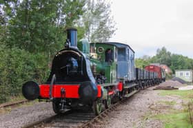 One of the trains on display on Saturday.
