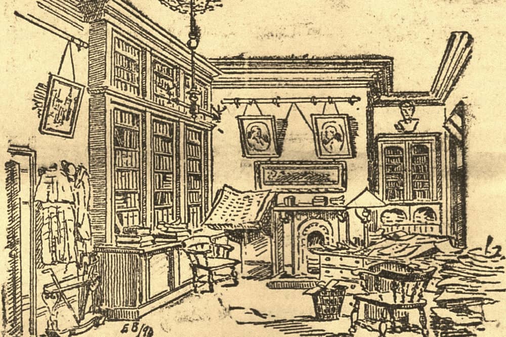 An illustration of an editor's office in the 1890s, recalling the early days of the Lancashire Post and the journalists who helped shape its future