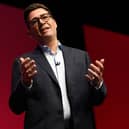 Prime Minister Andy Burnham delivering his keynote speech during the Labour party conference on Tuesday