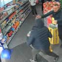 You've been nicked - police tackle shoplifter to the ground at Shell Service Station in Burnley 