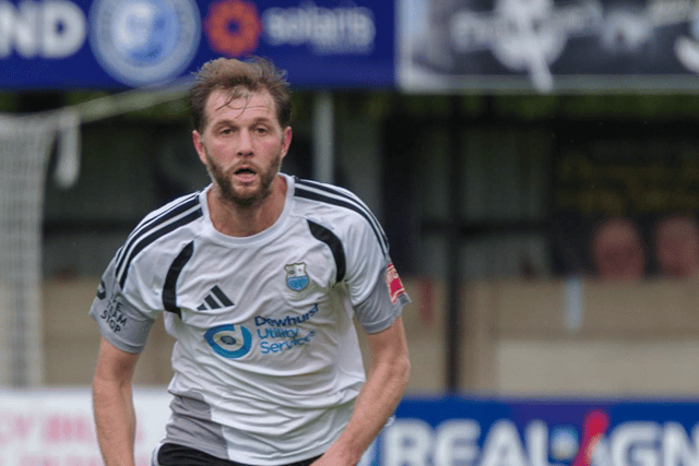Tom Barkhuizen in action for Bamber Bridge.