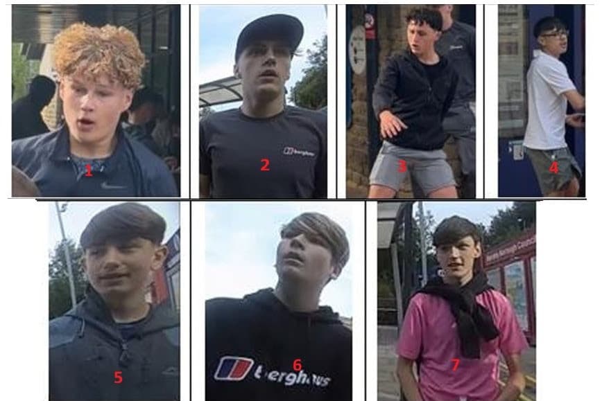 Faces of suspected football hooligans wanted after punch-up at Lancashire ...