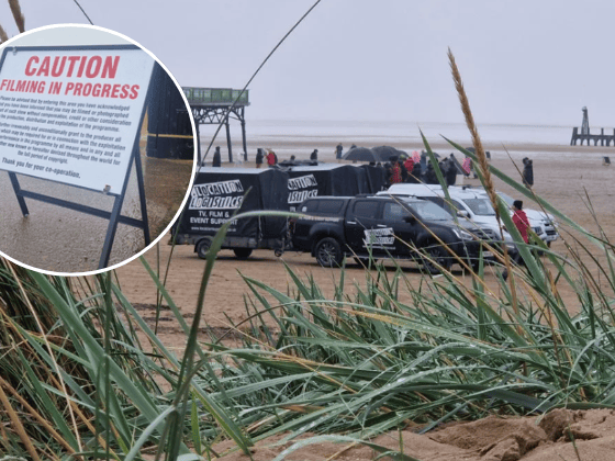 BBC crews are at St Annes Beach as they film new TV drama Dragon Slayers