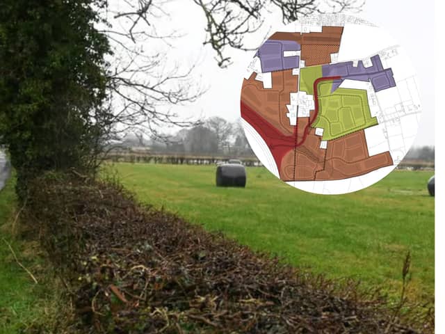 Pickering Farm site, Penwortham (inset - the phasing plan for up to 920 homes)