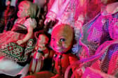 Some of the haunted dolls at Devil House Collective - a haunted tattoo studio and alternative shop in Preston run by owner and artist Lou Wallbank