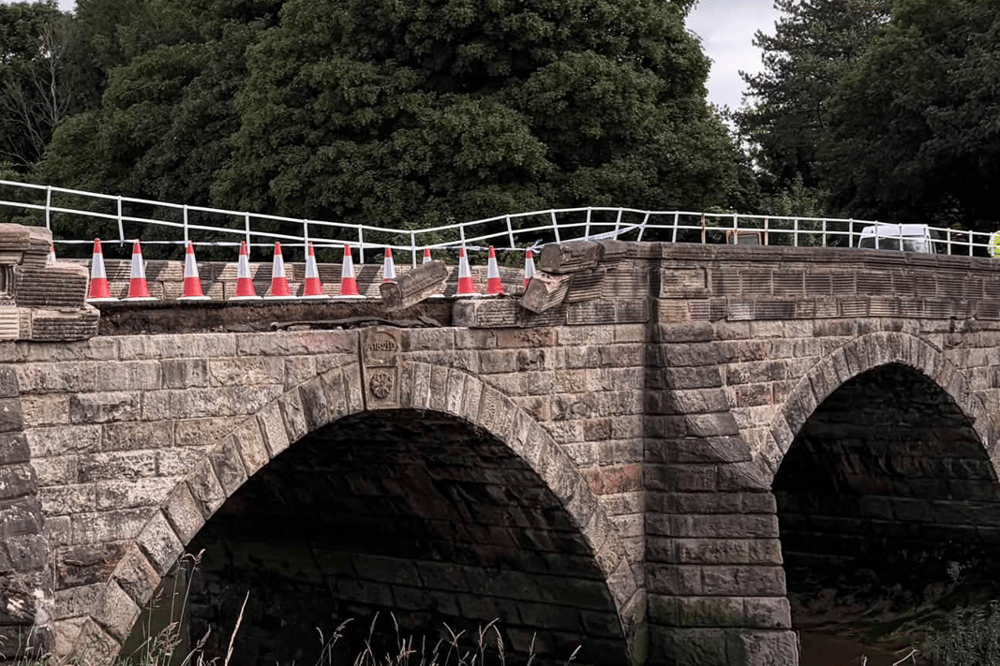 Bank Bridge in Tarleton awaiting the installation of emergency safety barriers following one of three accidents over the summer