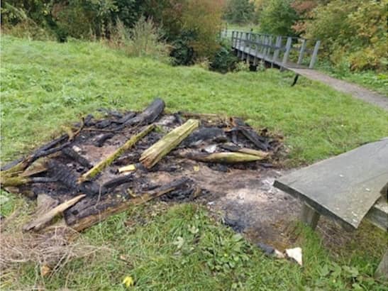 Police said the fire 'left a huge mess'