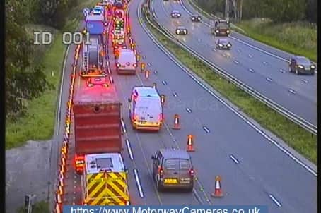 There were severe delays reported yesterday morning on the M6 northbound between junction 31, A59 Preston New Road at Samlesbury, and junction 32, M55 Broughton Interchange. Lanes have reopened this morning.