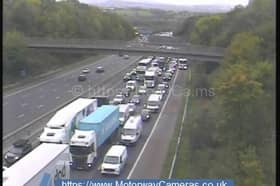 Two lanes - 1 and 2 - have since reopened, but lane 3 remains closed while National Highways assess damage to central reservation barrier. Lane 3 also remains closed on the southbound carriageway.