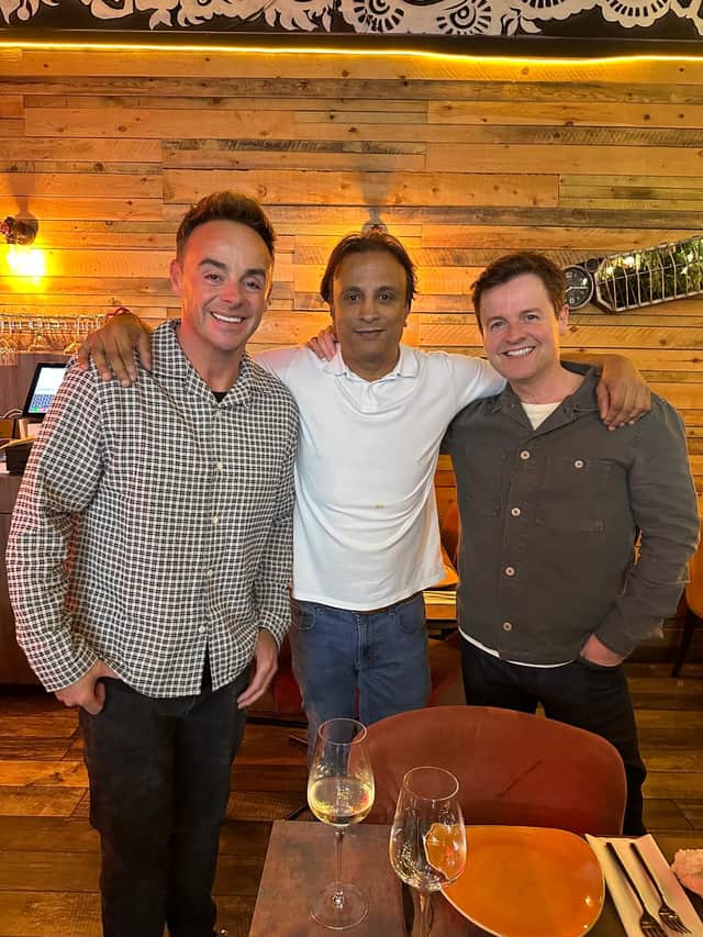 Ant and Dec with Ben Vara, owner of Jai Lounge in St Annes