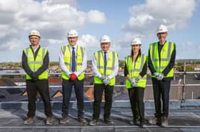 The topping out ceremony for major Leyland town centre regeneration work, led by Eric Wright Construction