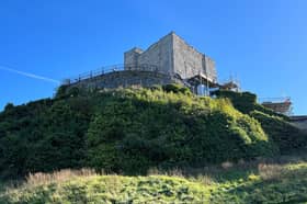 The scaffolding and protective cladding around the 800-year-old Clitheroe Castle keep is nearly down after a nine-month renovation scheme.