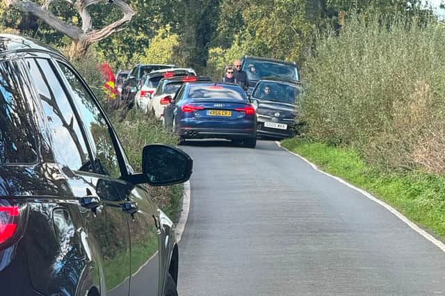 Many drivers diverted along Back Lane, which led to congestion along the narrow stretch of road.
