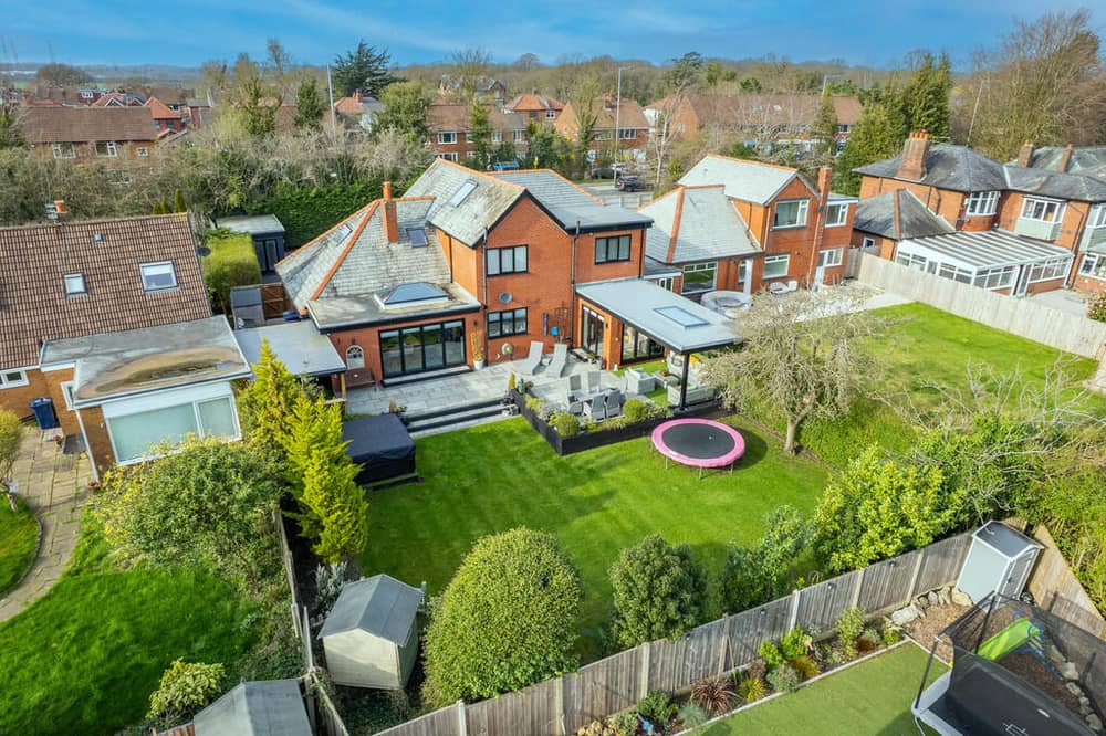 Aerial view of the property from the rear