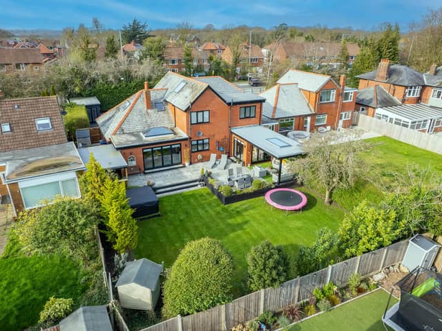 Aerial view of the property from the rear