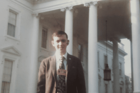 A young Dermot Gethings, 16, at the White House