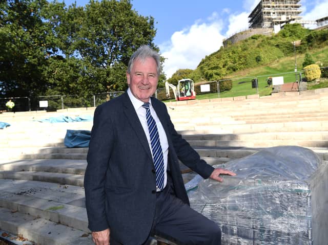 Stuart Hirst, chairman of Ribble Valley Borough Council’s community services committee, at the Clitheroe Castle bandstand.