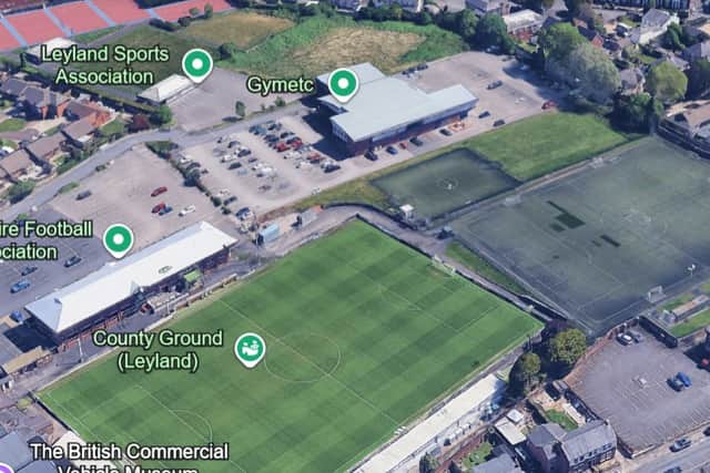 County Ground, Leyland. Existing 3G pitches to the right of the picture.