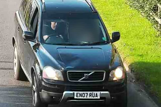Defendant Simon Richardson in his vehicle after the fatal collision with cyclist Michael Mullins