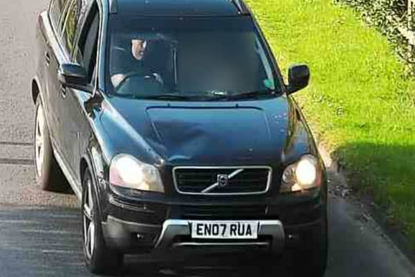 Defendant Simon Richardson in his vehicle after the fatal collision with cyclist Michael Mullins