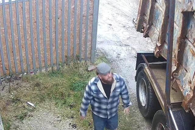 CCTV image of a man the Environment Agency want to speak to in connection with waste dumping in Nelson