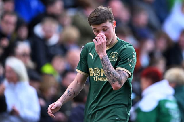 Alfie Devine during his time at Plymouth.