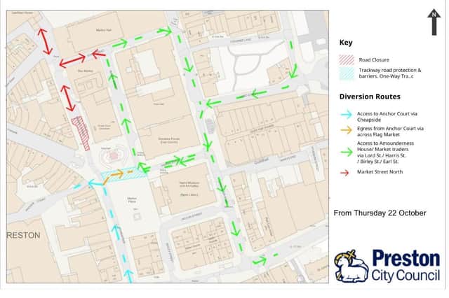 Diversion routes as shown