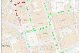 From today new pedestrian and traffic diversions will be in place as work continues to improve the public realm at Friargate South.