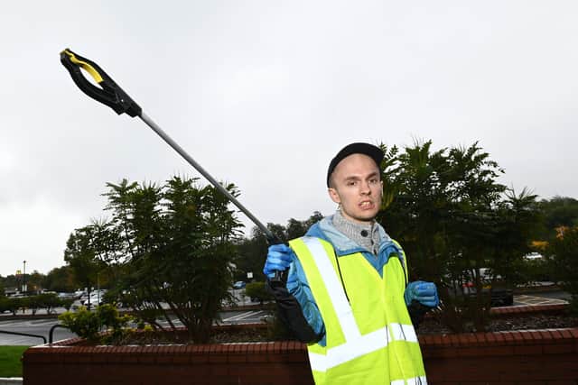 Edward Fawcett, a resident at Hennel Lane, has been presented with a special award, the OCS TRUE Hero Award, for litter picking at the Capitol Centre Retail Park, Preston.