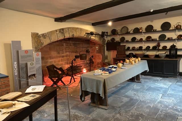 The kitchen at Astley Hall.