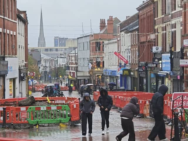 The start of harsh weather on Friargate, Preston