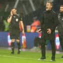 Preston North End manager Graham Alexander reacts.