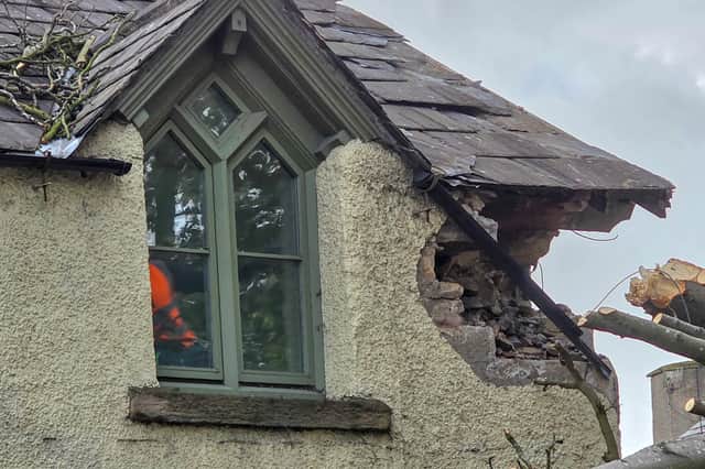 Large chunks of the house were torn off in the collapse