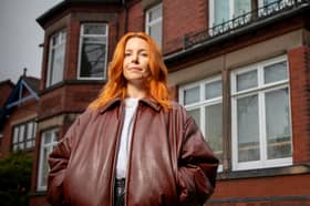 Stacey Dooley outside the Acorn Recovery unit in Stockport