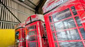 Preston's famous red telephone boxes in storage